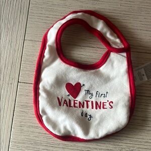 Carter's Red and White Valentine's Bib